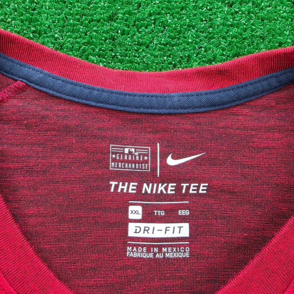 St Louis Cardinals Nike Tshirt Mens 2XL Red 3/4 Sleeve Dri Fit MLB Baseball‎